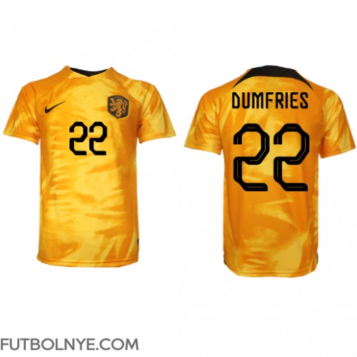 Camiseta Países Bajos Denzel Dumfries #22 Primera Equipación Mundial 2022 manga corta